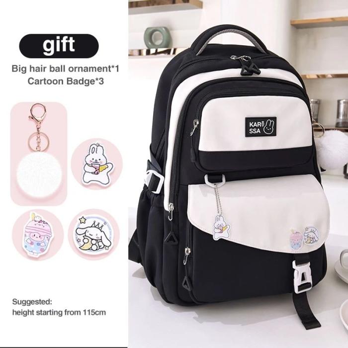 Cute Casual Premium Kids School Backpack (Black)